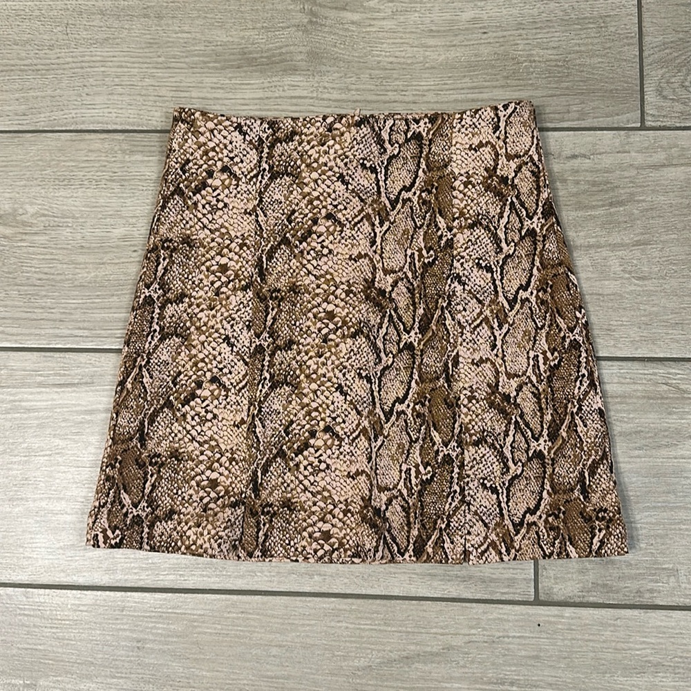 Snakeskin reformation mini skirt